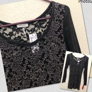 FOREIGN EXCHANGE BEAR DANCE Medium (very slim) Mixed Media Top Lace NWT